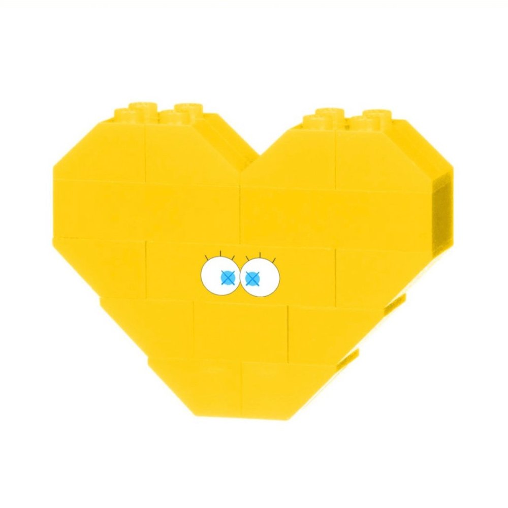 Very rare Dee and Ricky “Spongebob” Lego heart pin / brooch!